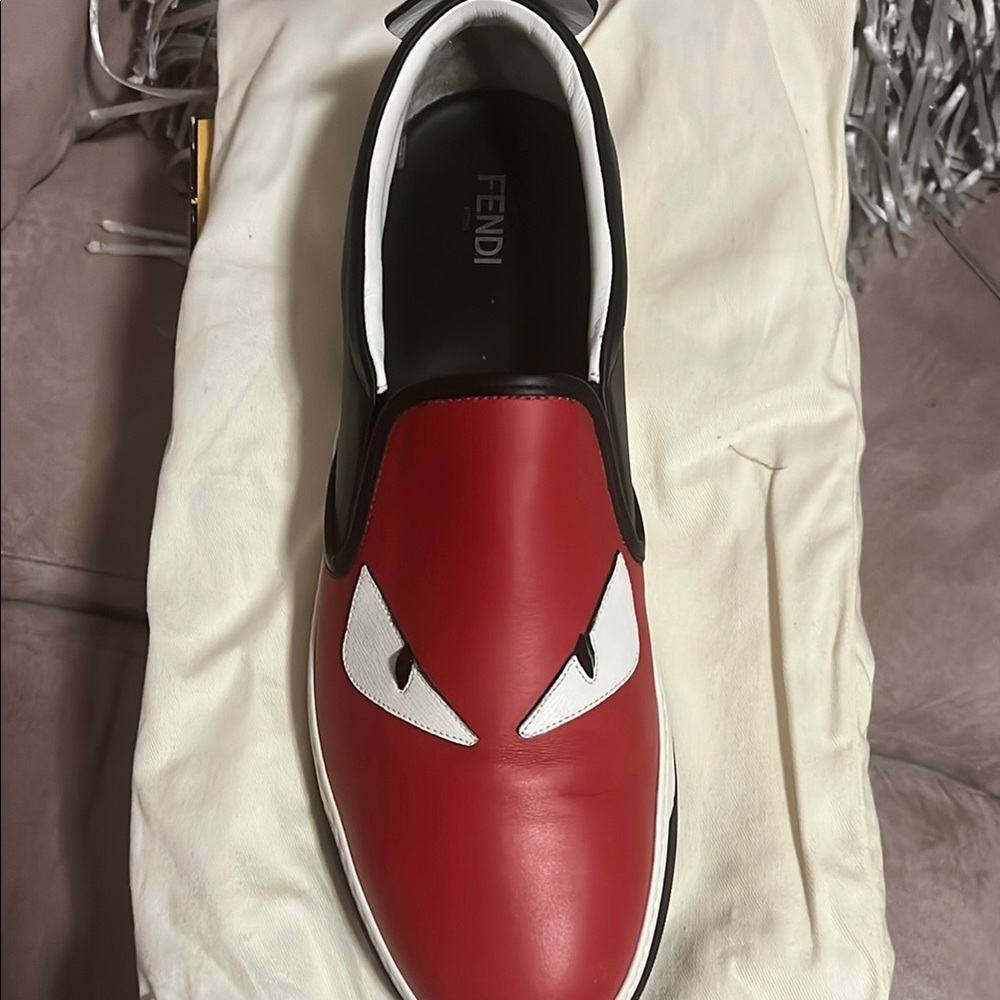 Fendi Red and White Shoes